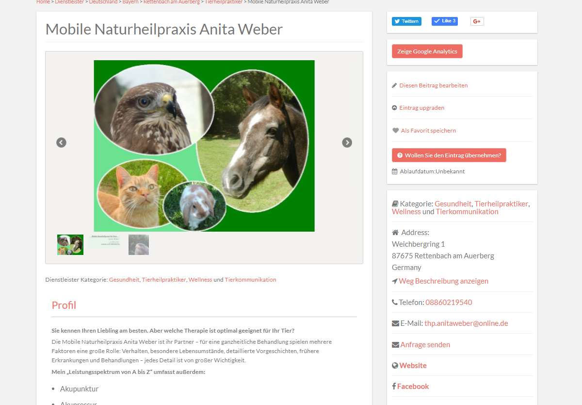 Beispiel Premium Eintrag hundeportal.eu - Premium Eintrag